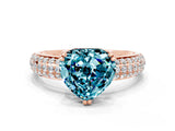 Rose gold Heart Cut Cut Diamond Milgrain Marquise Band with Prong Setting