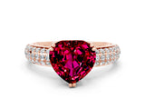 Rose gold Heart Cut Cut Diamond Milgrain Marquise Band with Prong Setting