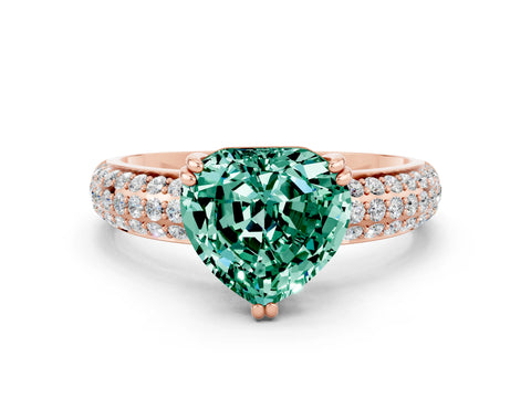 Rose gold Heart Cut Cut Diamond Milgrain Marquise Band with Prong Setting