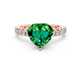 Rose gold Heart Cut Cut Diamond Pavé Band with Four-Prong Setting