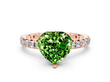 Rose gold Heart Cut Cut Diamond Pavé Band with Four-Prong Setting