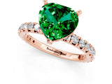 Rose gold Heart Cut Cut Diamond Pavé Band with Four-Prong Setting_1