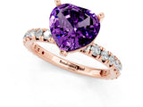 Rose gold Heart Cut Cut Diamond Pavé Band with Four-Prong Setting_1