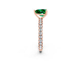 Rose gold Heart Cut Cut Diamond Pavé Band with Four-Prong Setting_2