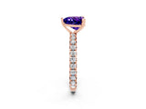 Rose gold Heart Cut Cut Diamond Pavé Band with Four-Prong Setting_2