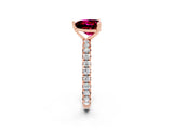 Rose gold Heart Cut Cut Diamond Pavé Band with Four-Prong Setting_2