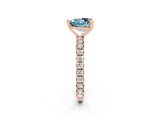 Rose gold Heart Cut Cut Diamond Pavé Band with Four-Prong Setting_2