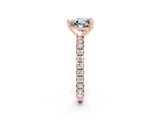 Rose gold Heart Cut Cut Diamond Pavé Band with Four-Prong Setting_2
