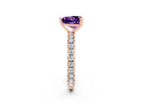 Rose gold Heart Cut Cut Diamond Pavé Band with Four-Prong Setting_2