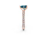 Rose gold Heart Cut Cut Diamond Pavé Band with Four-Prong Setting_2
