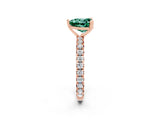 Rose gold Heart Cut Cut Diamond Pavé Band with Four-Prong Setting_2