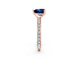 Rose gold Heart Cut Cut Diamond Pavé Band with Four-Prong Setting_2