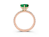 Rose gold Heart Cut Cut Diamond Pavé Band with Four-Prong Setting_3