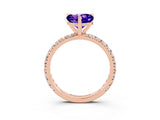 Rose gold Heart Cut Cut Diamond Pavé Band with Four-Prong Setting_3