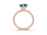 Rose gold Heart Cut Cut Diamond Pavé Band with Four-Prong Setting_3