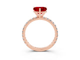 Rose gold Heart Cut Cut Diamond Pavé Band with Four-Prong Setting_3