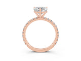 Rose gold Heart Cut Cut Diamond Pavé Band with Four-Prong Setting_3
