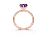 Rose gold Heart Cut Cut Diamond Pavé Band with Four-Prong Setting_3
