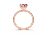 Rose gold Heart Cut Cut Diamond Pavé Band with Four-Prong Setting_3