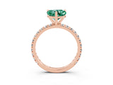 Rose gold Heart Cut Cut Diamond Pavé Band with Four-Prong Setting_3