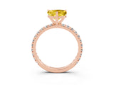 Rose gold Heart Cut Cut Diamond Pavé Band with Four-Prong Setting_3