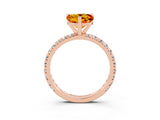 Rose gold Heart Cut Cut Diamond Pavé Band with Four-Prong Setting_3