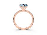 Rose gold Heart Cut Cut Diamond Pavé Band with Four-Prong Setting_3