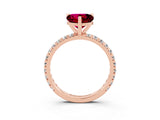 Rose gold Heart Cut Cut Diamond Pavé Band with Four-Prong Setting_3