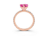 Rose gold Heart Cut Cut Diamond Pavé Band with Four-Prong Setting_3