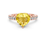 Rose gold Heart Cut Cut Diamond Pavé Band with Four-Prong Setting