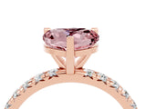 Rose gold Heart Cut Cut Diamond Pavé Band with Four-Prong Setting_4