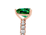 Rose gold Heart Cut Cut Diamond Pavé Band with Four-Prong Setting_5