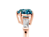 Rose gold Heart Cut Cut Diamond Ring with Tapered Baguette Side Stones in Four-Prong Setting_5