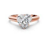 Rose gold Heart Cut Cut Diamond Solitaire Engagement Ring with Tapered Plain Band and Four-Prong Setting_15