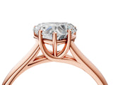 Rose gold Heart Cut Cut Diamond Solitaire Engagement Ring with Tapered Plain Band and Four-Prong Setting_19