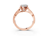 Rose gold Heart Cut Cut Diamond Twisted Band with Milgrain Pave Setting and Four-Prong Setting_5