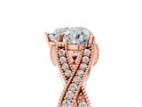Rose gold Heart Cut Cut Diamond Twisted Band with Milgrain Pave Setting and Four-Prong Setting_7
