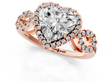 Rose gold Heart Cut Cut Halo Diamond Infinity Band with Four-Prong Setting_10