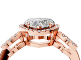 Rose gold Heart Cut Cut Halo Diamond Infinity Band with Four-Prong Setting_13