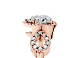 Rose gold Heart Cut Cut Halo Diamond Infinity Band with Four-Prong Setting_14
