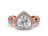 Rose gold Heart Cut Cut Halo Diamond Infinity Band with Four-Prong Setting_9