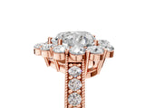 Rose gold Heart Cut Cut Halo Diamond Pavé Engagement Ring with Milgrain Detailing_20