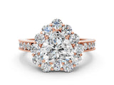 Rose gold Heart Cut Cut Halo Diamond Pavé Engagement Ring with Milgrain Detailing_3