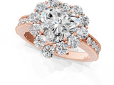 Rose gold Heart Cut Cut Halo Diamond Pavé Engagement Ring with Milgrain Detailing_4