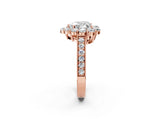 Rose gold Heart Cut Cut Halo Diamond Pavé Engagement Ring with Milgrain Detailing_5