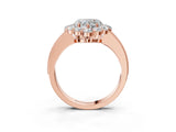 Rose gold Heart Cut Cut Halo Diamond Pavé Engagement Ring with Milgrain Detailing_6