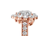 Rose gold Heart Cut Cut Halo Diamond Pavé Engagement Ring with Milgrain Detailing_8