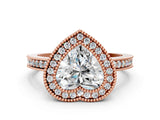 Rose gold Heart Cut Cut Halo Pavé Diamond Ring_13