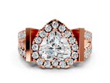 Rose gold Heart Cut Cut Halo Split Shank Prong Set Ring_3