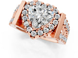 Rose gold Heart Cut Cut Halo Split Shank Prong Set Ring_4